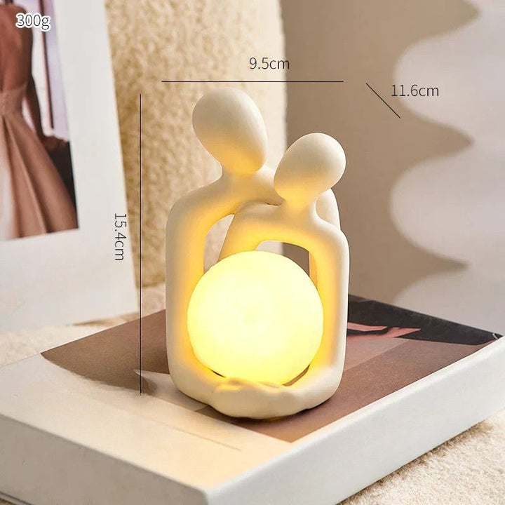 Artistic ceramic mood light, LunaGlow, a unique decorative table lamp for modern home accent and ambient lighting.