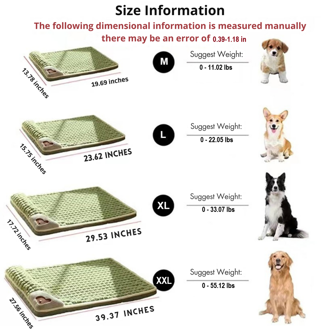 Washable warm fleece dog mat, cozy pet bed & sofa for small to medium dogs and cats.