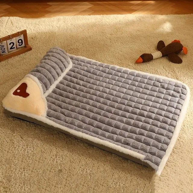 Cozy plush fleece pet bed for winter warmth, ideal for small and medium dogs.