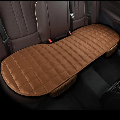Full car backseat cushion cover, universal fit, cotton-velvet for vehicle comfort.
