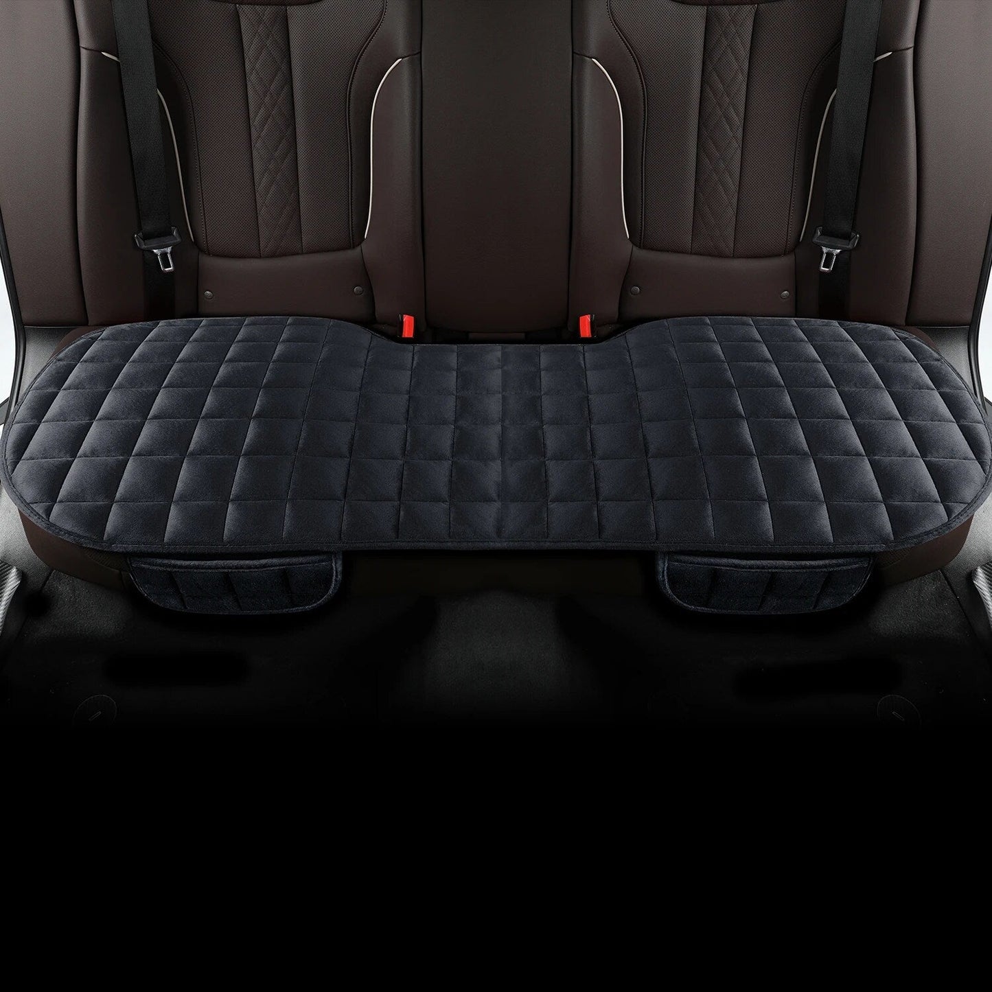 Easy-fit, machine washable car backseat cushion cover. Durable cotton-velvet auto accessory.