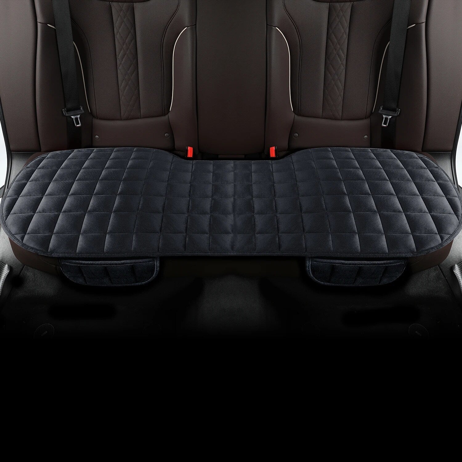 Easy-fit, machine washable car backseat cushion cover. Durable cotton-velvet auto accessory.