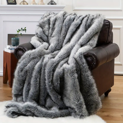 Ultimate comfort with this luxurious faux fur throw blanket. Ultra-soft and cozy, perfect for relaxing at home.