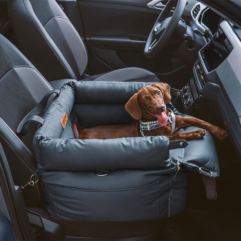 PawLuxury dog car seat, plush travel bed for secure and cozy rides.
