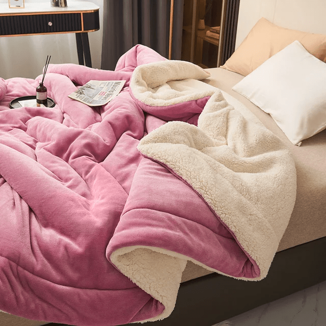 Ultra-soft fleece blanket, offering supreme comfort and warmth, versatile for bedroom, living room, or a cozy snuggle.