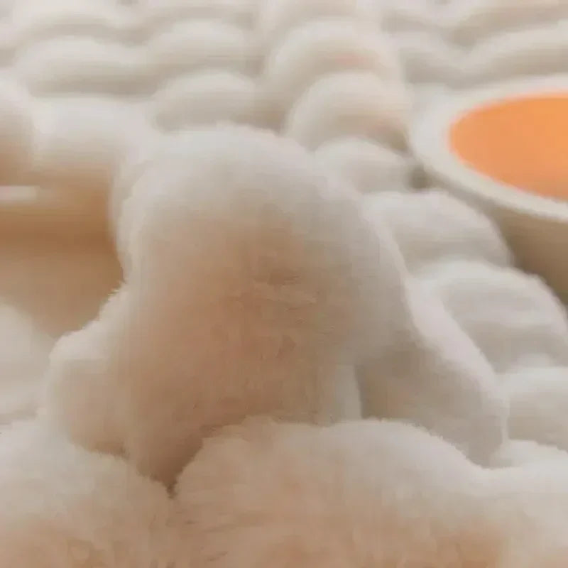 Indulgent fluffy faux fur blanket, warm & plush. A versatile home decor accessory & travel throw.