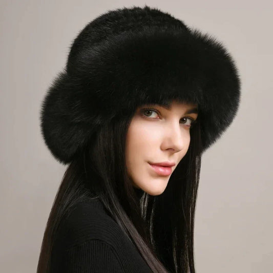 Luxurious genuine mink fur winter hat for women, soft & warm, perfect for elegant cold weather fashion.