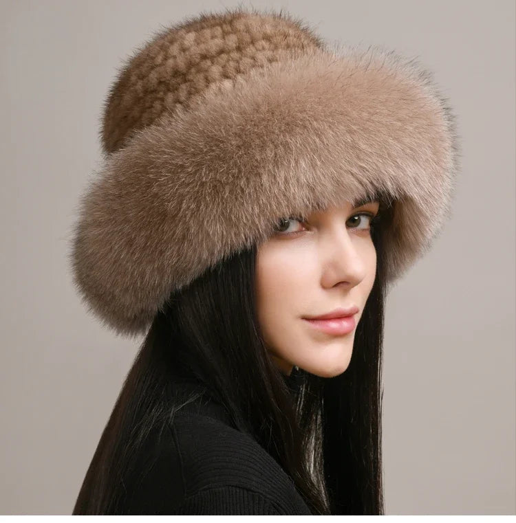 Luxurious insulated women's winter hat. Stay warm & stylish in cold weather. A premium fall/winter accessory.