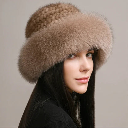 Luxurious insulated women's winter hat. Stay warm & stylish in cold weather. A premium fall/winter accessory.