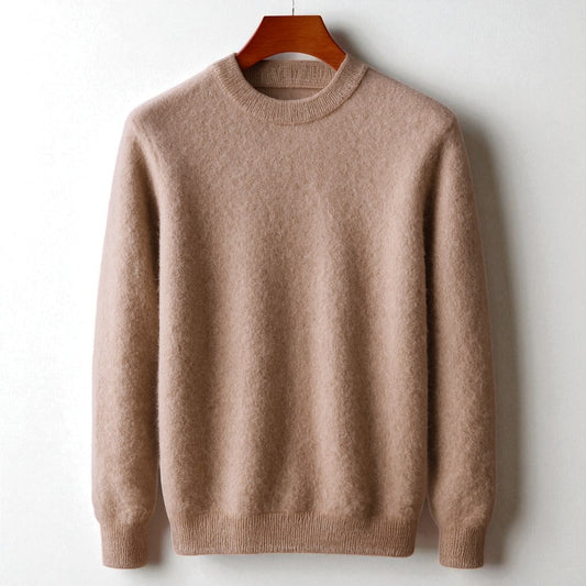 Luxurious men's 100% Italian cashmere crewneck sweater. Soft, elegant & timeless knit apparel for comfort.