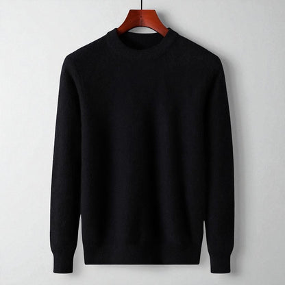 Men's elegant 100% cashmere crewneck sweater. Premium Italian knit for sophisticated luxury and comfort.