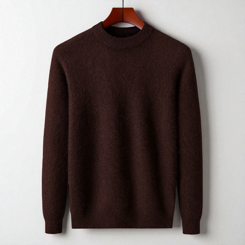 Pure men's Italian cashmere crewneck sweater. Luxurious, soft knit for ultimate comfort and elegant apparel.