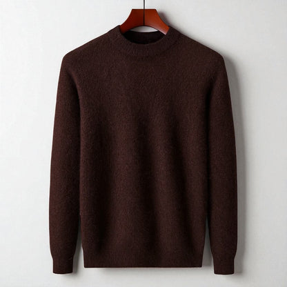 Pure men's Italian cashmere crewneck sweater. Luxurious, soft knit for ultimate comfort and elegant apparel.