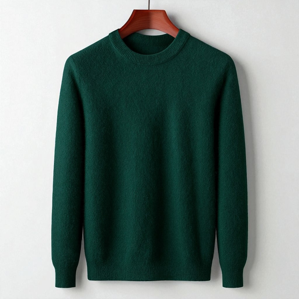 Luxurious men's knit cashmere crewneck. Experience the soft, timeless comfort of this premium Italian sweater.