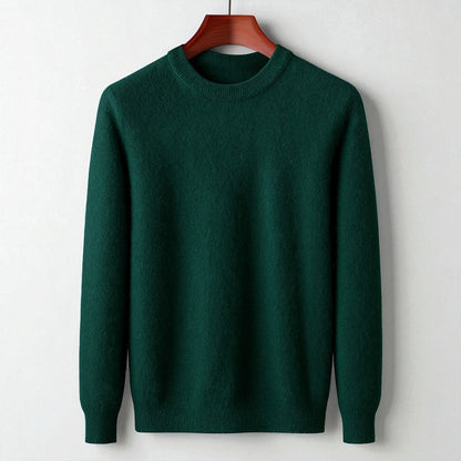 Luxurious men's knit cashmere crewneck. Experience the soft, timeless comfort of this premium Italian sweater.