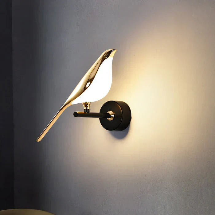 Luxurious OrionGlow modern wall lamp with gold finish. Stylish LED light for contemporary living room & bedroom decor.