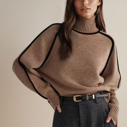 Luxurious soft knit turtleneck sweater for women, perfect for elegant winter fashion. Cozy and warm new arrival.