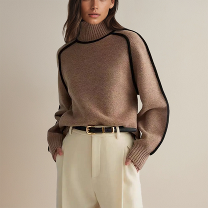 New arrival: Elegant women's soft knit turtleneck sweater. Chic long sleeve top for sophisticated winter fashion.