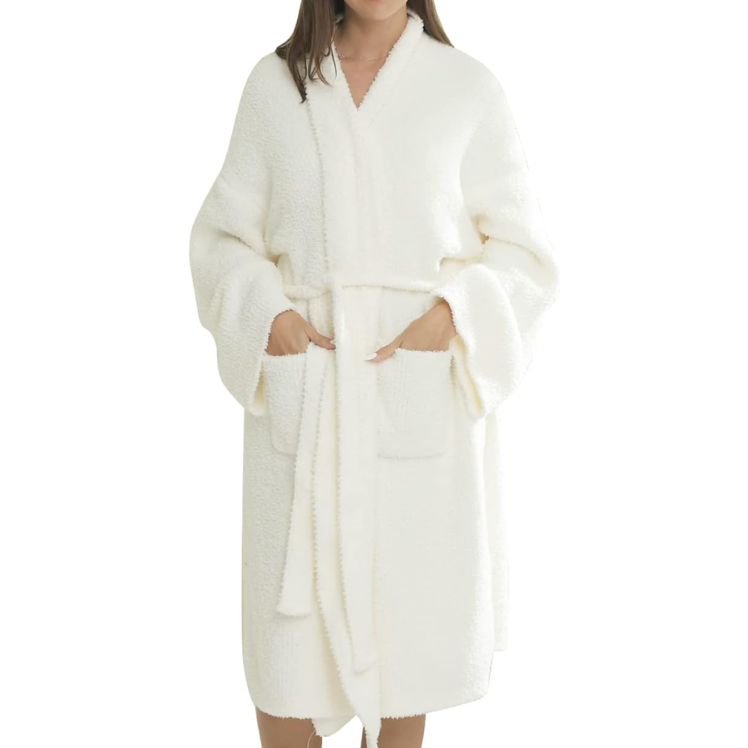 Comfy leopard print spa robe for women. Soft, luxurious loungewear, perfect relaxation.
