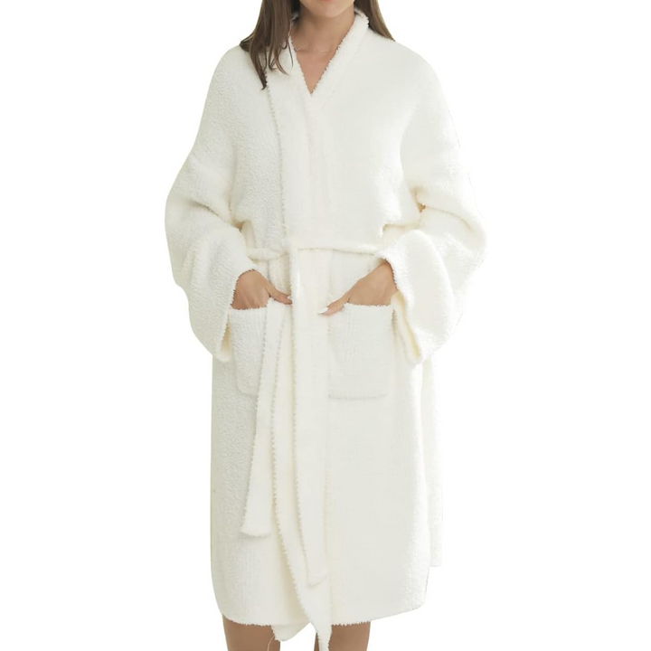 Comfy leopard print spa robe for women. Soft, luxurious loungewear, perfect relaxation.