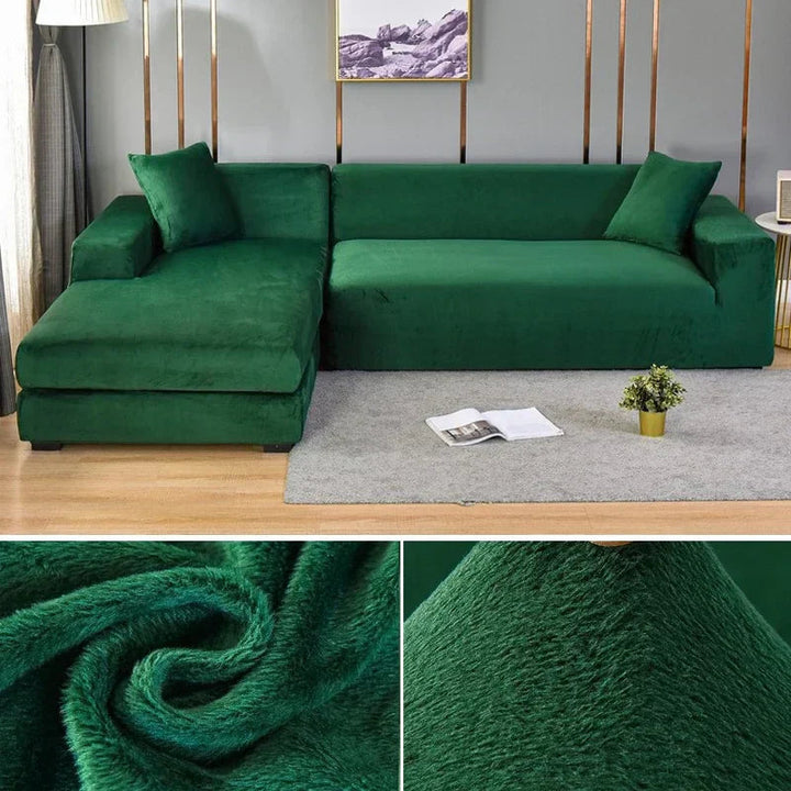 Plush velvet stretch sofa protector, a cozy and luxurious addition to your home decor.