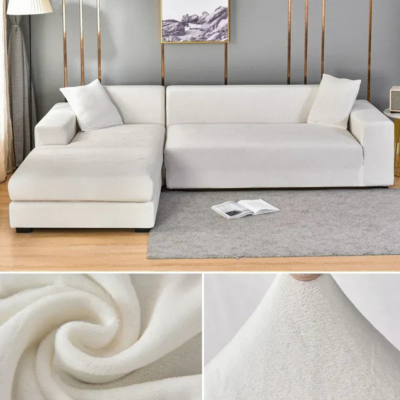 Easy-fit stretch velvet sofa cover, instant living room makeover & furniture guard.