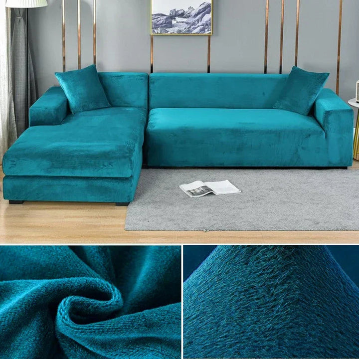 Universal fit stretch velvet sofa cover, upgrading your living room style.