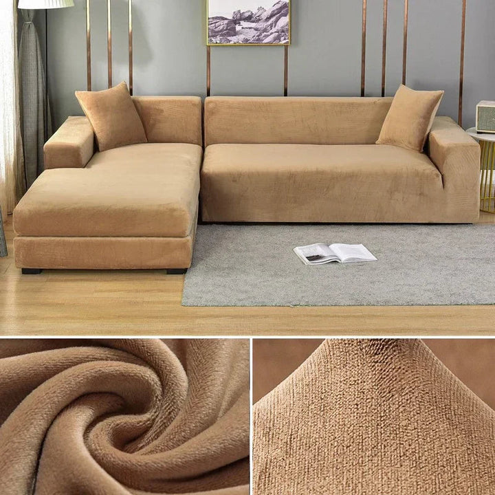 High-quality stretch velvet sofa slipcover, a modern update for your living space.