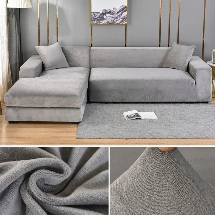 Durable & stylish stretch velvet sofa cover, ideal for protecting furniture.