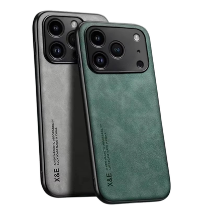 Luxurious suede iPhone case with MagSafe, offering premium phone protection & elegant style.
