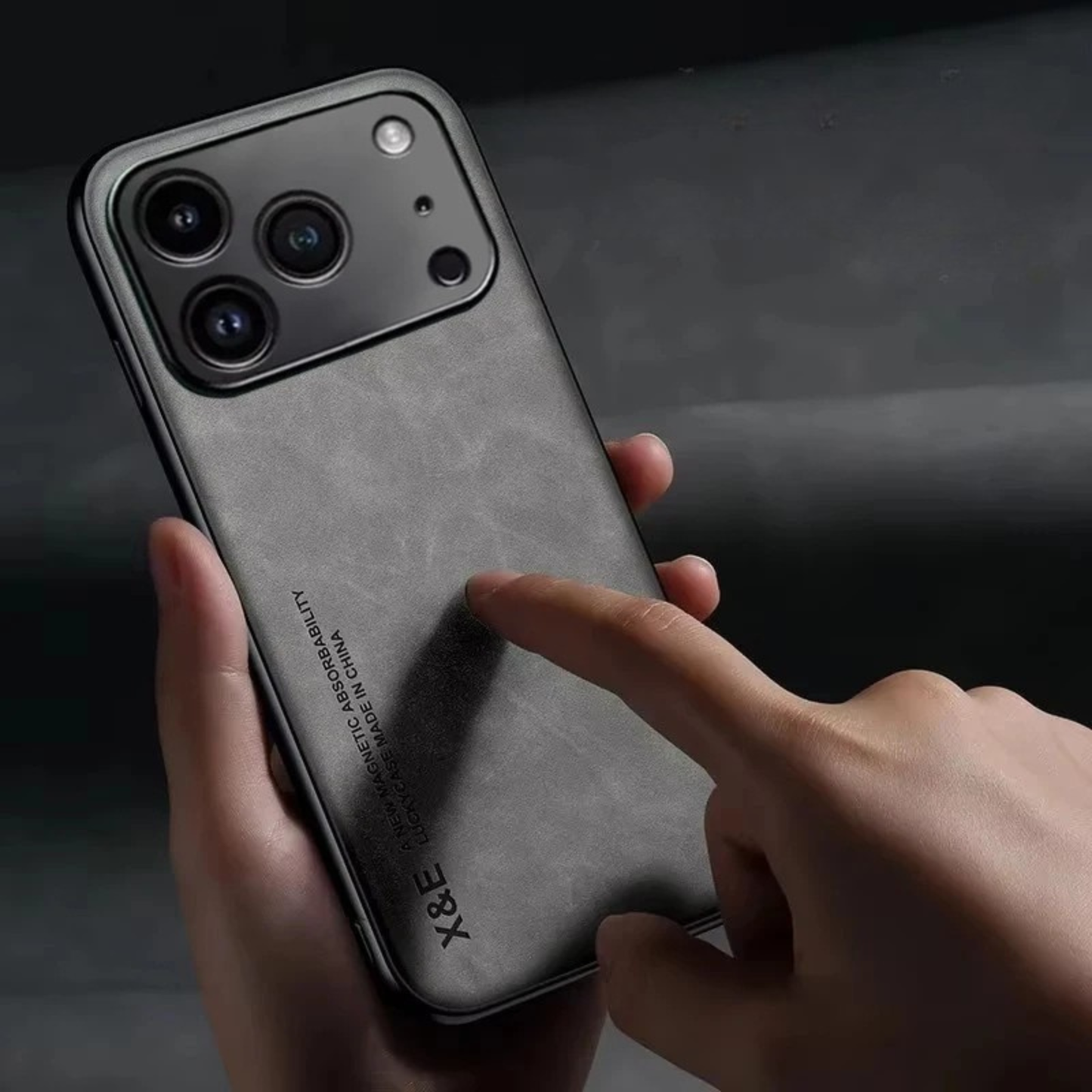Elegant luxury suede MagSafe case for iPhone, combining style with reliable phone protection.