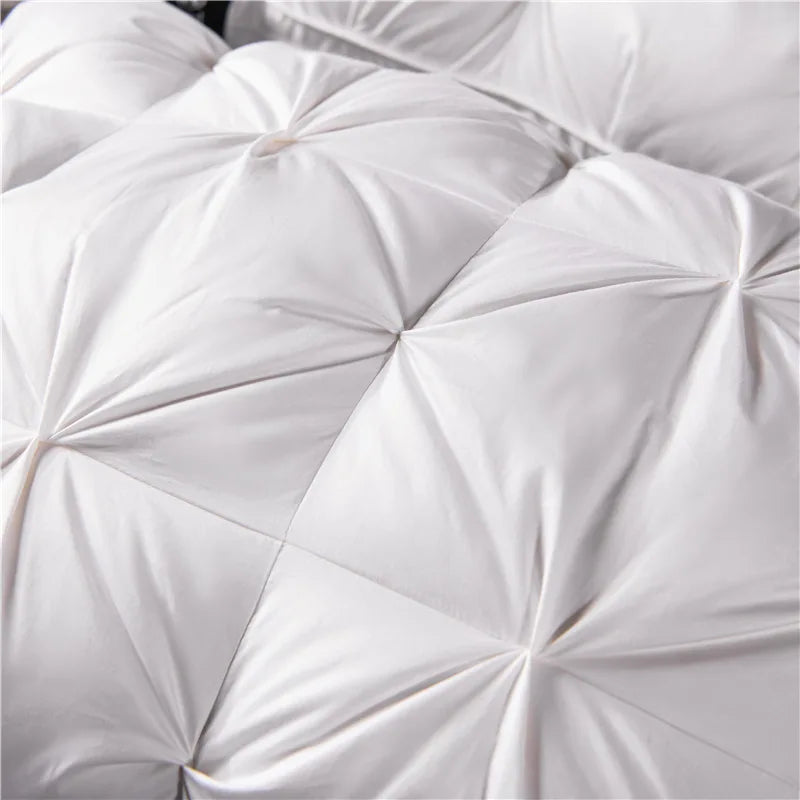 Soft grey goose down pillow for superior neck support & comfort. Breathable cotton, luxury bedding for home.