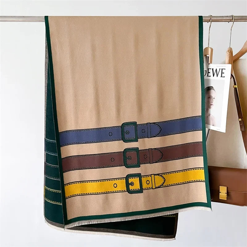 Premium women's cashmere blend scarf, offering luxurious softness and warmth, an essential elegant accessory.