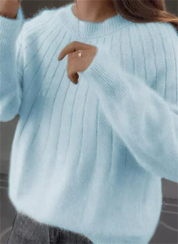 Premium soft knit women's sweater, a luxurious cashmere pullover providing elegant warmth & comfort.