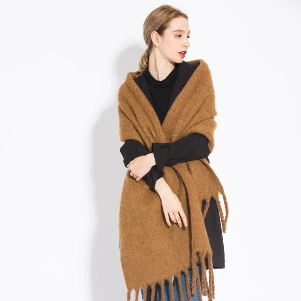 Warm & soft cashmere scarf for women, essential for cold weather style.