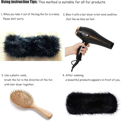 Trendy faux fur ear warmer headband for women, perfect for winter warmth and style.