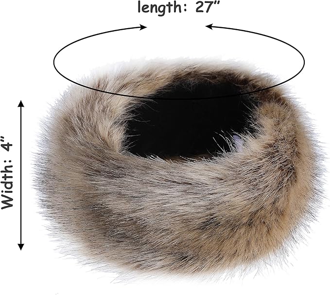 Beautiful faux fur winter headband, a luxurious and warm accessory for women.