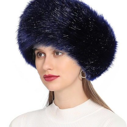 Warm faux fur ear warmer headband, ideal for women in cold weather. Animal-friendly.