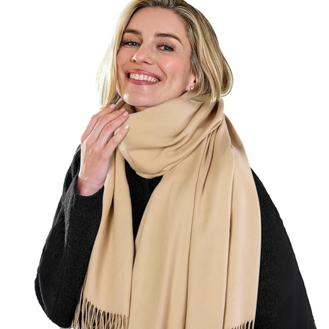 Elegant Pashmina Shawl for Women: Soft, versatile wrap with a luxurious cashmere feel. Stylish winter accessory.