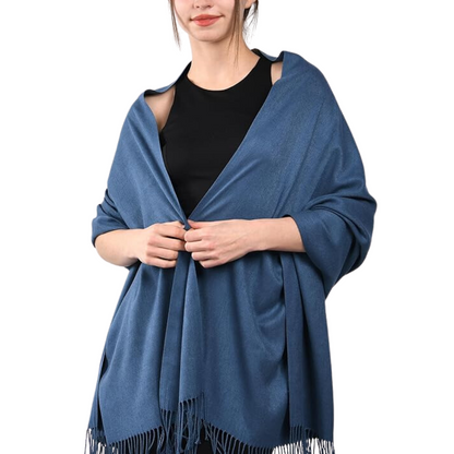 Cashmere-Feel Pashmina Shawl: Soft, elegant women's wrap. Versatile fashion accessory, great for gifts or winter.