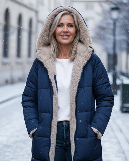 Women's stylish winter fashion jacket, warm and luxurious for cold weather.