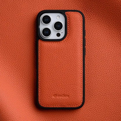 Handcrafted Italian leather iPhone case for 14, 15, 16 series. Luxury, slim, and shock-absorbing protection.