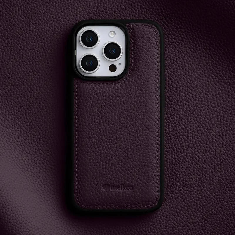 Sophisticated Italian leather iPhone case. Genuine leather, slim design, luxury phone protection for 14, 15, 16.