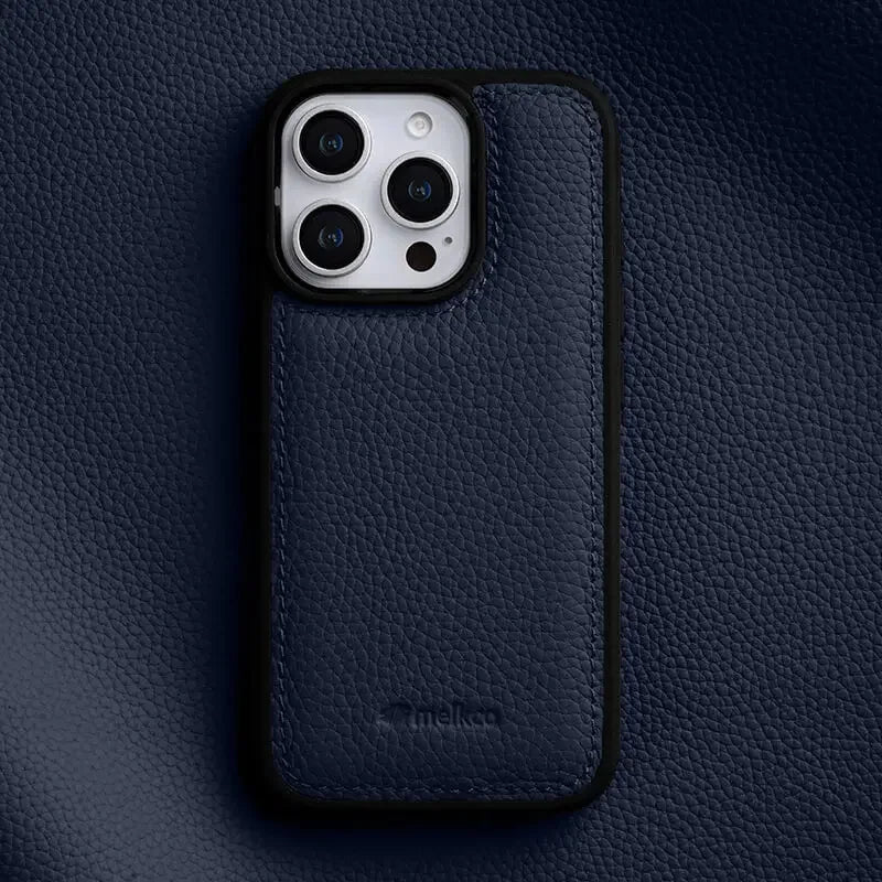 Stylish luxury Italian leather iPhone case providing genuine phone protection for iPhone 14, 15, 16 models.