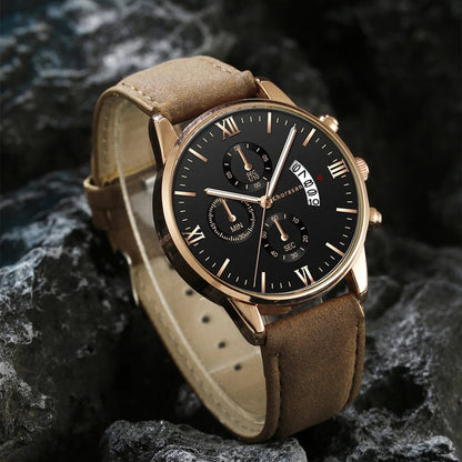 Classic aviator sunglasses for men, a key accessory in a luxury 3-piece watch & wallet gift set.