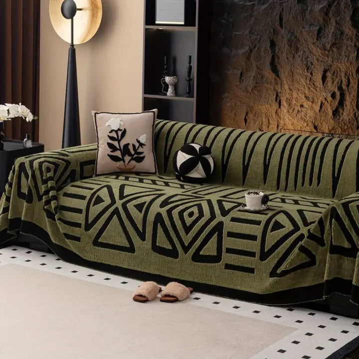 Soft microfiber Urban Maze couch cover, non-slip & washable, great for pet-friendly home style.