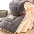 Warm winter duvet with soft flannel fleece and natural wool fill for luxurious sleep comfort.