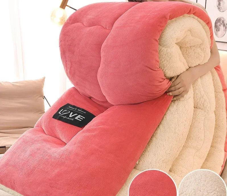 Indulge in home comfort with this deluxe double flannel fleece winter duvet, a truly warm blanket.