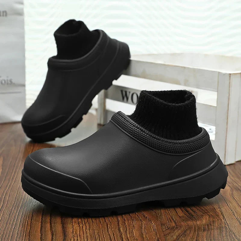 Cushioned Madeline women's clogs, slip-on style with supportive knit ankle cuff for everyday walking.