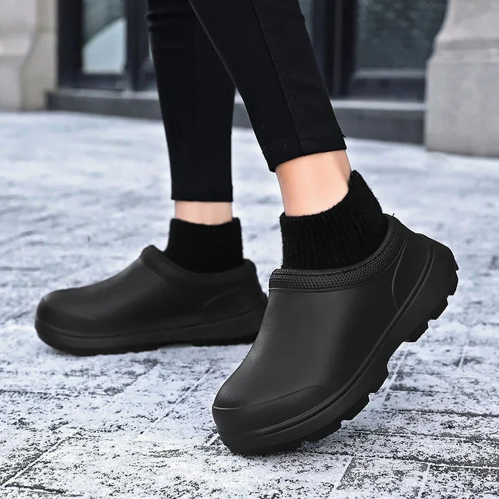 Everyday women's walking clogs by Madeline, featuring a convenient slip-on design and soft knit ankle cuff.